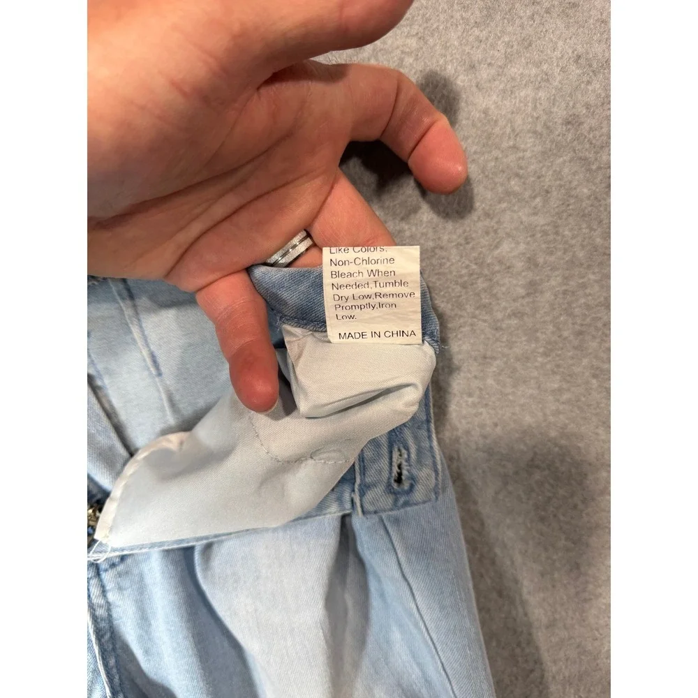 Shein Jeans‎ Women's Small Light Blue Denim Cotton Stretch Flared Leg Zip Fly
